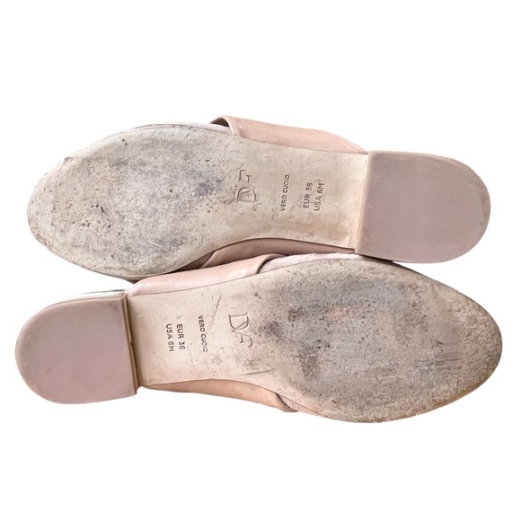 Diane von Furstenberg DVF Suede Leather Neutral Light Mauve Flat Mules Size 6M - Picture 9 of 13